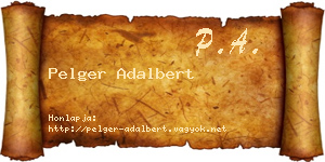 Pelger Adalbert névjegykártya